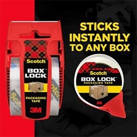 Scotch® Box Lock ซึ่งติดแน่นได้กับกล่องหลากหลายประเภท ได้ทันที